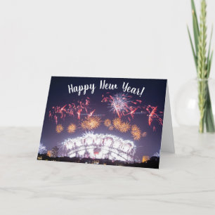 Australia Sydney Harbor Bridge Fireworks NYE Feestdagen Kaart