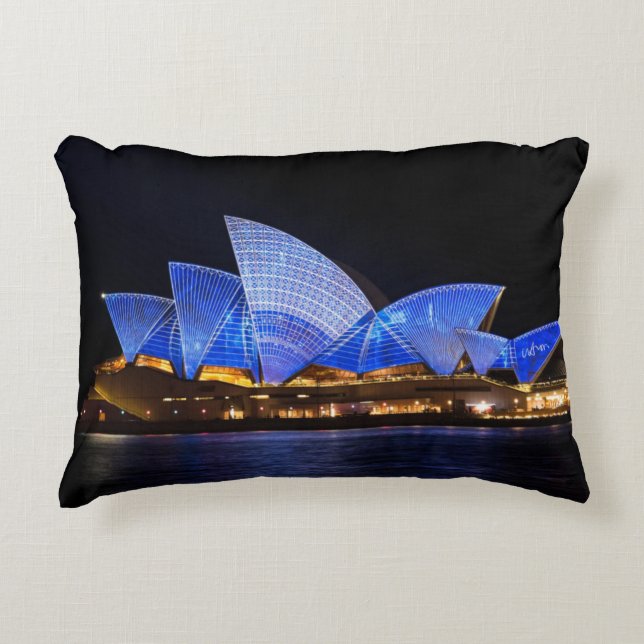 Australia Sydney Opera House bij nacht Accent Kussen (Voorkant)