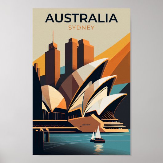 Australia Sydney Opera Vintage Travel Poster (Voorkant)