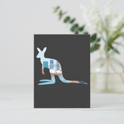 Australia Sydney Skyline Adventure kangaroo Travel Briefkaart (Staand voorkant)