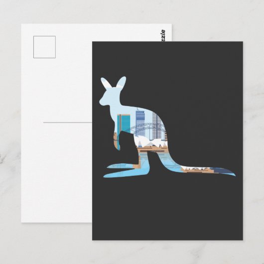 Australia Sydney Skyline Adventure kangaroo Travel Briefkaart (Voorkant / Achterkant)