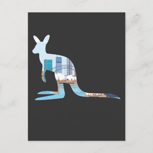 Australia Sydney Skyline Adventure kangaroo Travel Briefkaart (Voorkant)