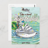 Australia Sydney vintage poster Briefkaart (Voorkant / Achterkant)