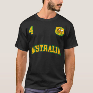 Australia Team Sports Number 4 Soccer Australian F T-shirt