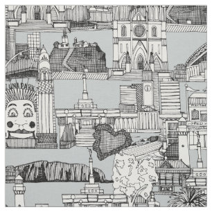 AUSTRALIA toile de jouy monochrome Stof