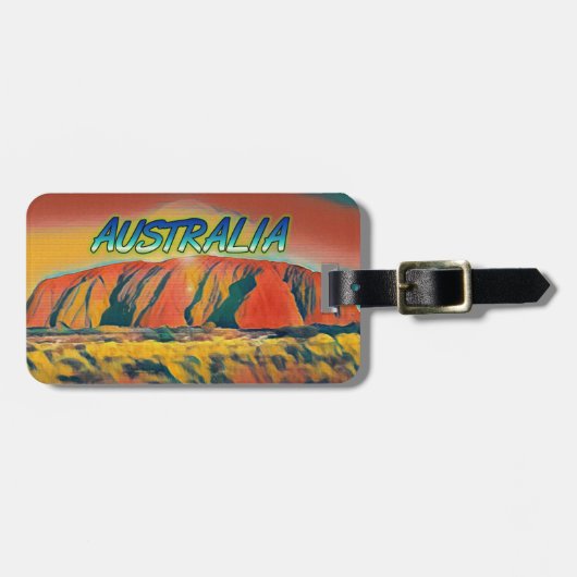 Australia Uluru Ayers Rock surreal Bagagelabel (Voorkant horizontaal)