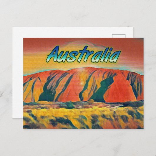 Australia Uluru Ayers Rock surreal Briefkaart (Voorkant / Achterkant)