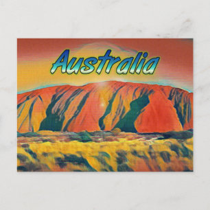 Australia Uluru Ayers Rock surreal Briefkaart