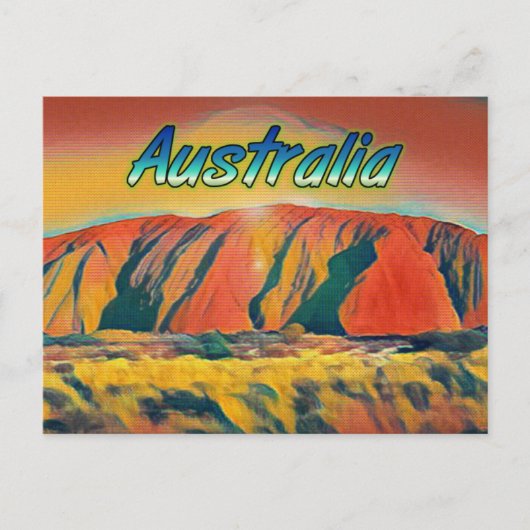 Australia Uluru Ayers Rock surreal Briefkaart (Voorkant)