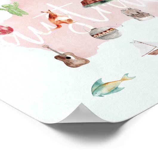 Australia Wanderlust Landmarks Map Poster (Hoek)