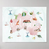 Australia Wanderlust Landmarks Map Poster (Voorkant)