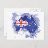 Australia Watercolor Map Briefkaart (Voorkant / Achterkant)