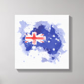 Australia Watercolor Map Canvas Afdruk (Voorkant)