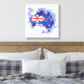 Australia Watercolor Map Canvas Afdruk (Insitu (Slaapkamer))