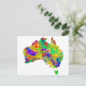 Australia Waterverf Map Briefkaart (Staand voorkant)
