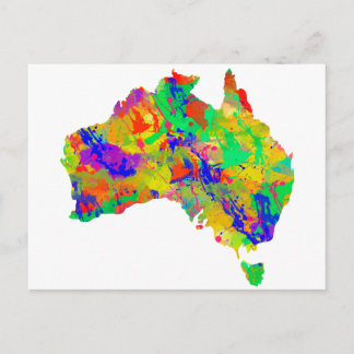 Australia Waterverf Map Briefkaart