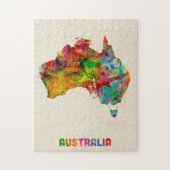 Australia Waterverf Map Legpuzzel (Verticaal)