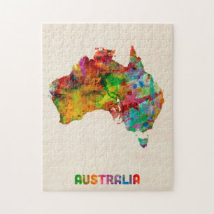 Australia Waterverf Map Legpuzzel
