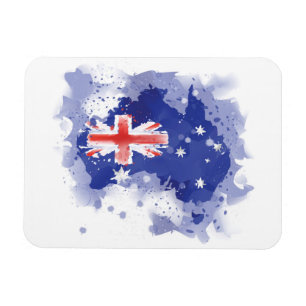 Australia Waterverf Map Magneet
