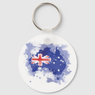 Australia Waterverf Map Sleutelhanger
