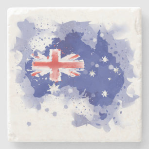 Australia Waterverf Map Stenen Onderzetter