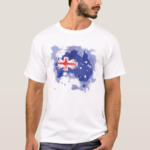 Australia Waterverf Map T-shirt