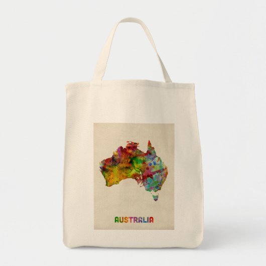 Australia Waterverf Map Tote Bag (Voorkant)