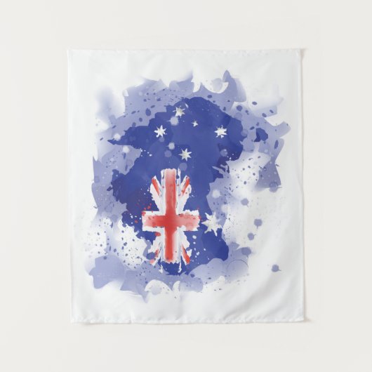 Australia Waterverf Map Wandkleed (Voorkant)