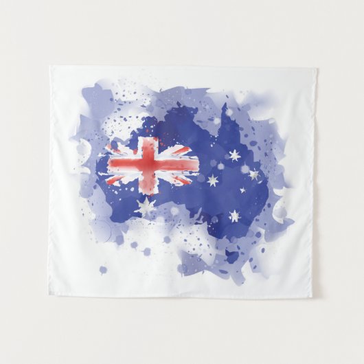 Australia Waterverf Map Wandkleed (Voorkant (horizontaal))