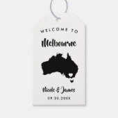 Australia Wedding Welcome Bag Labels, Map Cadeaulabel (Voorkant)