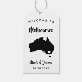 Australia Wedding Welcome Bag Labels, Map Cadeaulabel