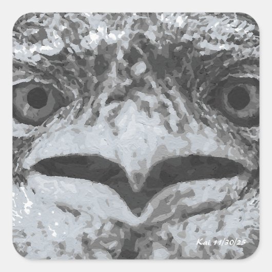 Australia Wildlife, Nature's Curmudgeon, Animal Vierkante Sticker (Voorkant)