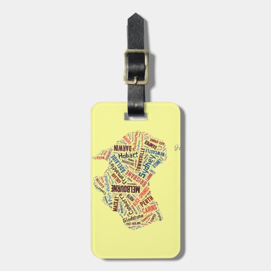 Australia Word Art Bagagelabel (Voorkant verticaal)