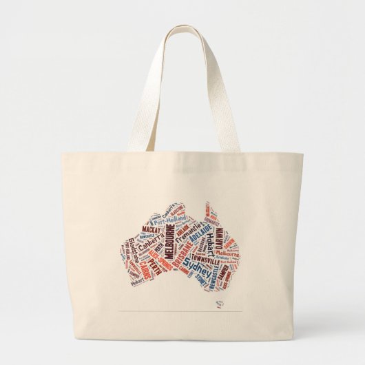 Australia Word Art Grote Tote Bag (Voorkant)