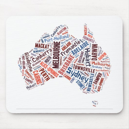 Australia Word Art Muismat (Voorkant)