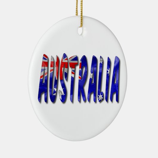 Australia Word with Flag Texture Ceramic Ornament (Rechts)