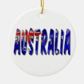 Australia Word with Flag Texture Ceramic Ornament (Voorkant)