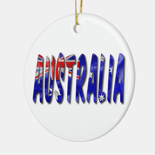 Australia Word with Flag Texture Ceramic Ornament (Links)