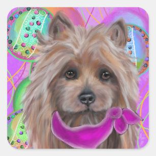 AUSTRALIAANSE TERRIER VIERKANTE STICKER