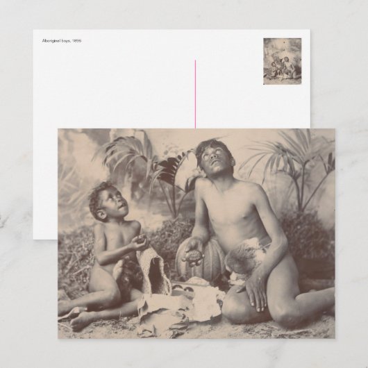 Australian Aboriginal boys, 1896 Briefkaart (Voorkant / Achterkant)