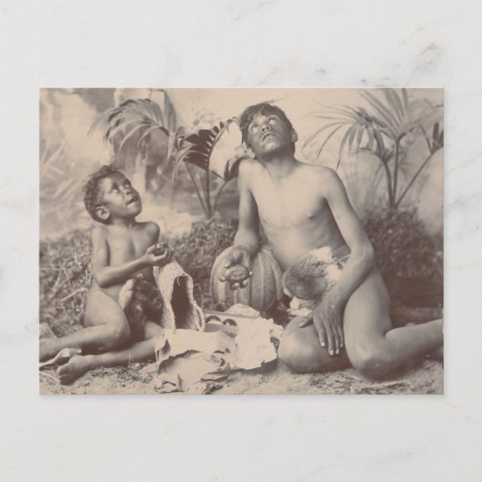 Australian Aboriginal boys, 1896 Briefkaart (Voorkant)