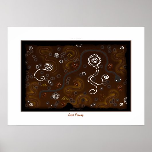 Australian Aboriginal Desert Dreaming Art Poster (Voorkant)