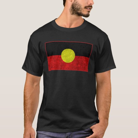 Australian Aboriginal Distressed Flag Aborigines T-shirt (Voorkant)
