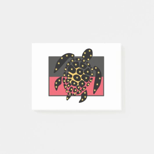 Australian Aboriginal Flag And Sea Turtle Post-it® Notes (Voorkant)