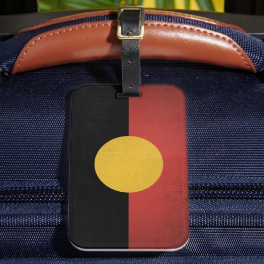Australian Aboriginal flag Bagagelabel (Voorkant Insitu 2)