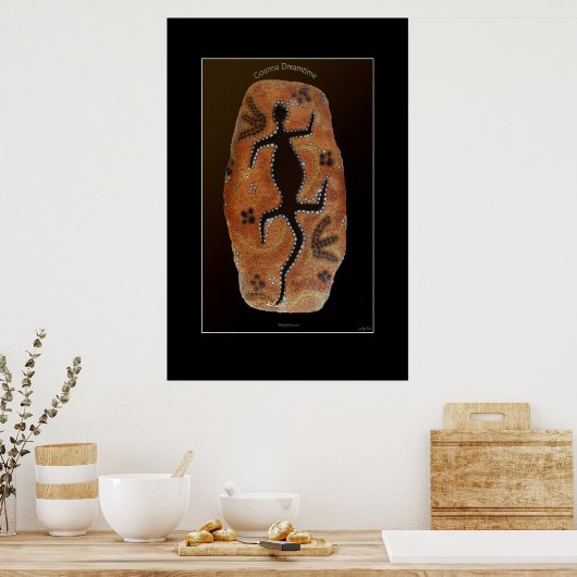 Australian Aboriginal Goanna Lizard Art Print (Keuken)