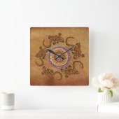 Australian Aborigine Dreamweaver & Animals Vierkante Klok (Huis)