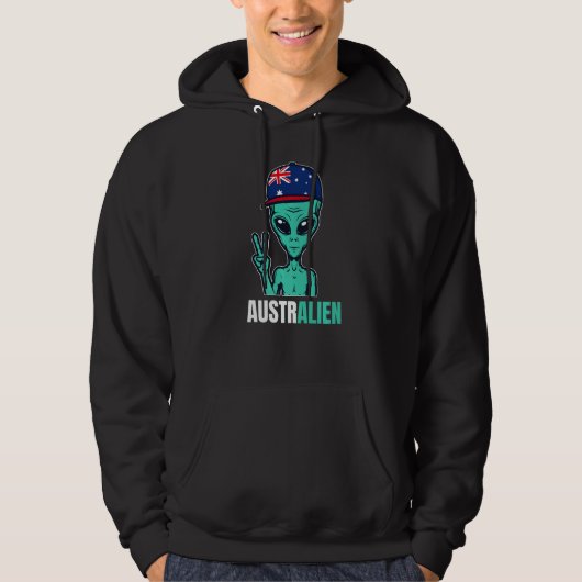 Australian Alien Australia Flag Aussie Hoodie (Voorkant)