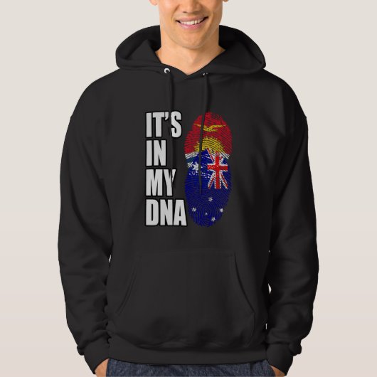 Australian And Kiribati Mix DNA Heritage Flag Hoodie (Voorkant)