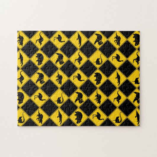 Australian Animal Road Signs Checkerboard Pattern Legpuzzel (Horizontaal)